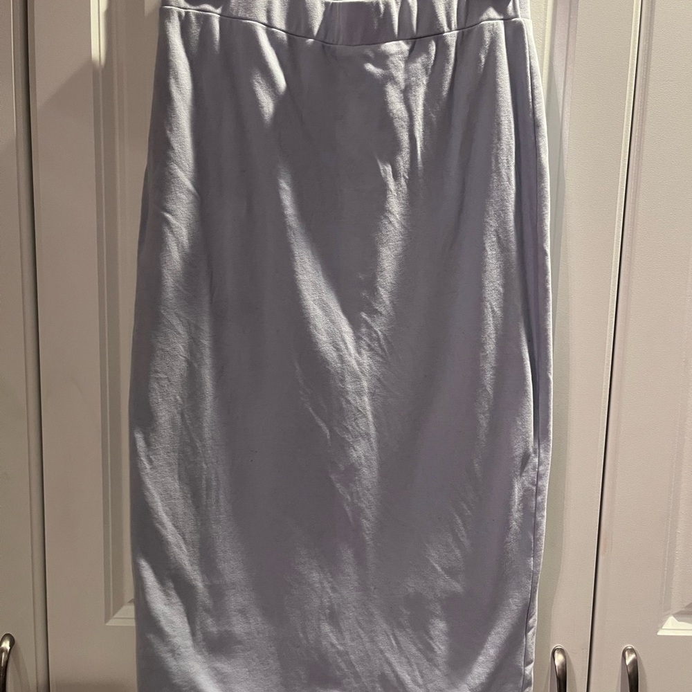 Lucy Paris Light Blue Midi Skirt with Slit